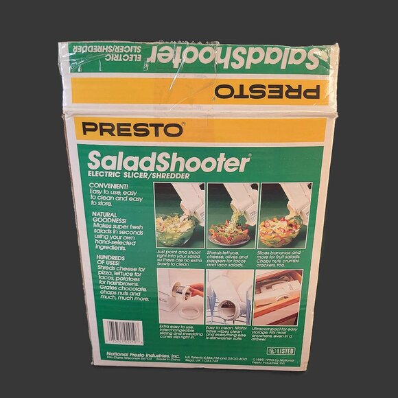 Vintage Presto Electric Salad Shooter #02910 Slicer Shredder Vegetables Cheese - Picture 10 of 12